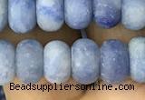 CRB5055 15.5 inches 5*8mm rondelle matte blue aventurine beads