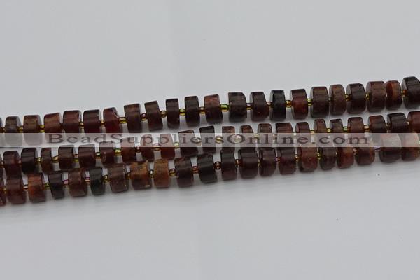 CRB506 15.5 inches 6*10mm tyre orange garnet beads wholesale