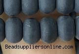 CRB5066 15.5 inches 5*8mm rondelle matte black agate beads wholesale