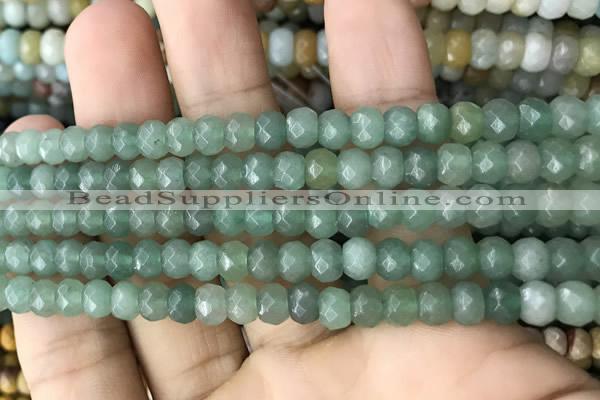 CRB5104 15.5 inches 4*6mm faceted rondelle green aventurine beads