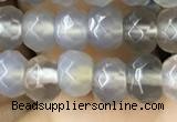 CRB5112 15.5 inches 4*6mm faceted rondelle grey agate beads