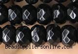 CRB5113 15.5 inches 4*6mm faceted rondelle black agate beads