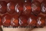 CRB5114 15.5 inches 4*6mm faceted rondelle red agate beads