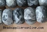 CRB5160 15.5 inches 5*8mm faceted rondelle grey picture jasper beads