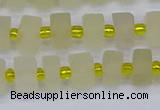 CRB518 15.5 inches 5*8mm tyre matte lemon quartz beads