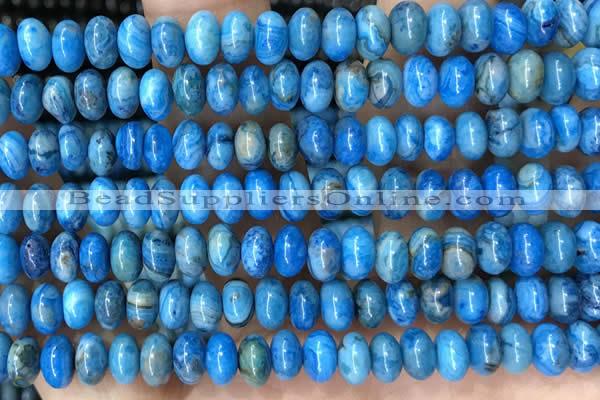 CRB5302 15.5 inches 4*6mm rondelle blue crazy lace agate beads