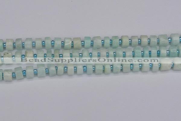 CRB531 15.5 inches 6*10mm tyre Chinese amazonite beads wholesale