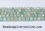 CRB5608 15.5 inches 7mm - 8mm faceted tyre amazonite beads