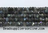 CRB5621 15.5 inches 5*9mm - 6*10mm faceted rondelle labradorite beads