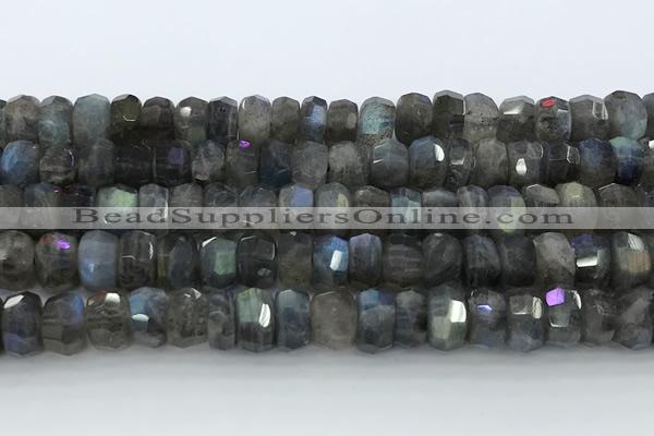 CRB5621 15.5 inches 5*9mm - 6*10mm faceted rondelle labradorite beads