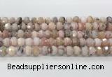 CRB5653 15.5 inches 5*8mm-6*10mm faceted rondelle pink opal beads wholesale