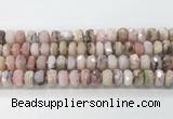 CRB5659 15.5 inches 7*11mm-9*13mm faceted rondelle pink opal beads wholesale