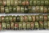 CRB5672 15 inches 3*4mm heishi unakite beads wholesale