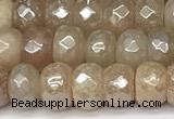 CRB5702 15 inches 5*8mm faceted rondelle AB-color pink aventurine beads