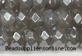 CRB5703 15 inches 5*8mm faceted rondelle AB-color grey agate beads