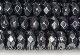 CRB5712 15 inches 5*8mm faceted rondelle AB-color black agate beads