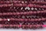 CRB5731 15 inches 1*2mm faceted red garnet beads