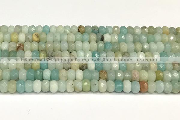 CRB5792 15 inches 4*6mm, 5*8mm, 6*10mm faceted rondelle amazonite beads