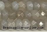 CRB5794 15 inches 4*6mm, 5*8mm faceted rondelle grey agate beads