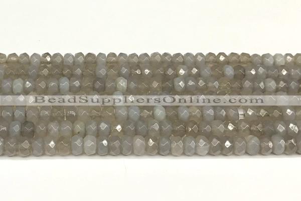 CRB5794 15 inches 4*6mm, 5*8mm faceted rondelle grey agate beads