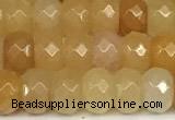 CRB5800 15 inches 4*6mm, 5*8mm, 6*10mm faceted rondelle Yellow aventurine jade beads