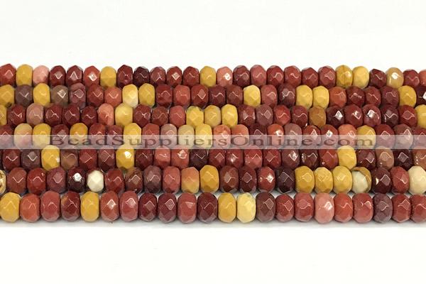 CRB5805 15 inches 4*6mm, 5*8mm, 6*10mm faceted rondelle mookaite beads