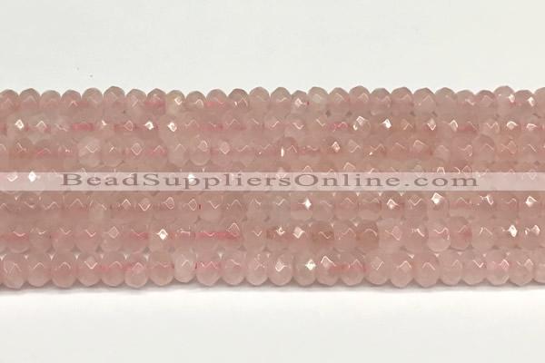 CRB5806 15 inches 4*6mm, 5*8mm, 6*10mm faceted rondelle rose quartz beads