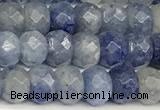 CRB5810 15 inches 4*6mm, 5*8mm faceted rondelle blue aventurine beads