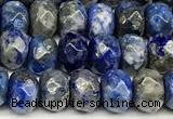 CRB5813 15 inches 4*6mm, 5*8mm, 6*10mm faceted rondelle lapis lazuli beads