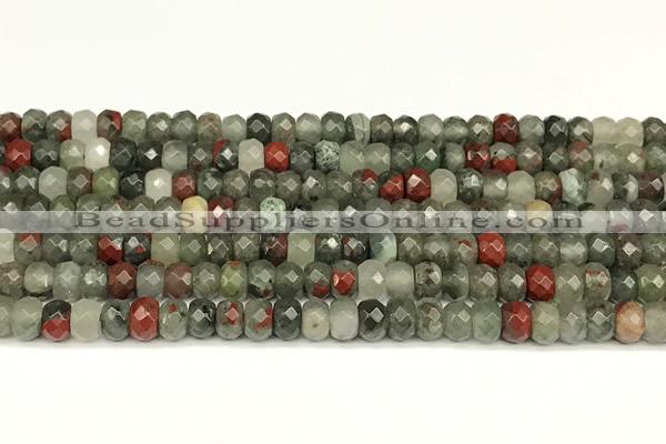 CRB5821 15 inches 4*6mm, 5*8mm, 6*10mm faceted rondelle blood jasper beads