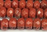 CRB5830 15 inches 4*6mm, 5*8mm faceted rondelle red jasper beads