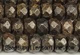 CRB5832 15 inches 4*6mm, 5*8mm, 6*10mm faceted rondelle bronzite beads