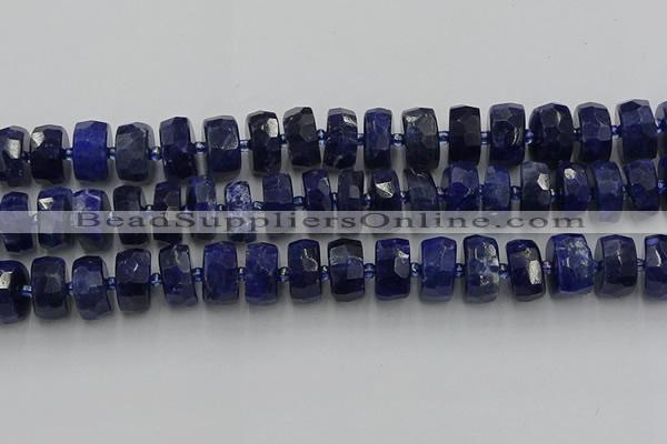 CRB585 15.5 inches 8*18mm faceted rondelle sodalite beads