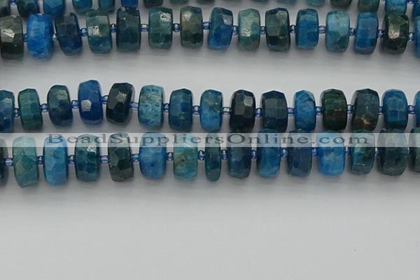 CRB593 15.5 inches 8*18mm faceted rondelle apatite beads