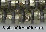 CRB599 15.5 inches 8*14mm faceted rondelle pyrite beads