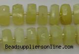 CRB605 15.5 inches 6*10mm faceted rondelle yellow opal beads