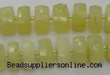 CRB607 15.5 inches 8*14mm faceted rondelle yellow opal beads