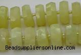 CRB608 15.5 inches 8*16mm faceted rondelle yellow opal beads