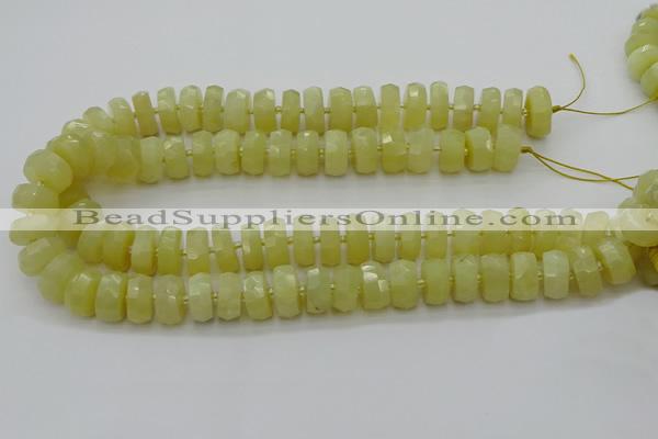 CRB608 15.5 inches 8*16mm faceted rondelle yellow opal beads