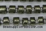 CRB624 15.5 inches 5*8mm tyre pyrite gemstone beads