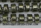 CRB625 15.5 inches 6*10mm tyre pyrite gemstone beads