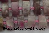 CRB659 15.5 inches 6*12mm tyre pink tourmaline gemstone beads