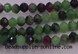 CRB702 15.5 inches 2.5*3mm faceted rondelle ruby zoisite beads