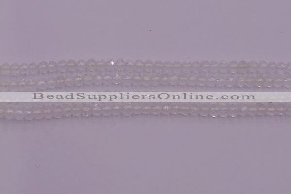 CRB709 15.5 inches 3*4mm faceted rondelle white crystal beads