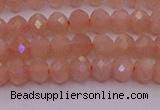 CRB714 15.5 inches 3*4mm faceted rondelle peach moonstone beads