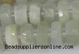 CRB811 15.5 inches 6*12mm faceted rondelle grey moonstone beads