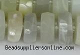 CRB814 15.5 inches 8*18mm faceted rondelle grey moonstone beads