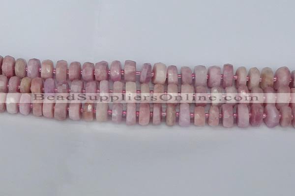 CRB826 15.5 inches 6*10mm faceted rondelle kunzite beads