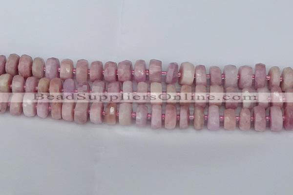 CRB827 15.5 inches 7*12mm faceted rondelle kunzite beads