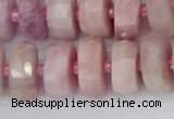 CRB829 15.5 inches 8*16mm faceted rondelle kunzite beads